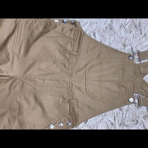Khaki oversized overalls